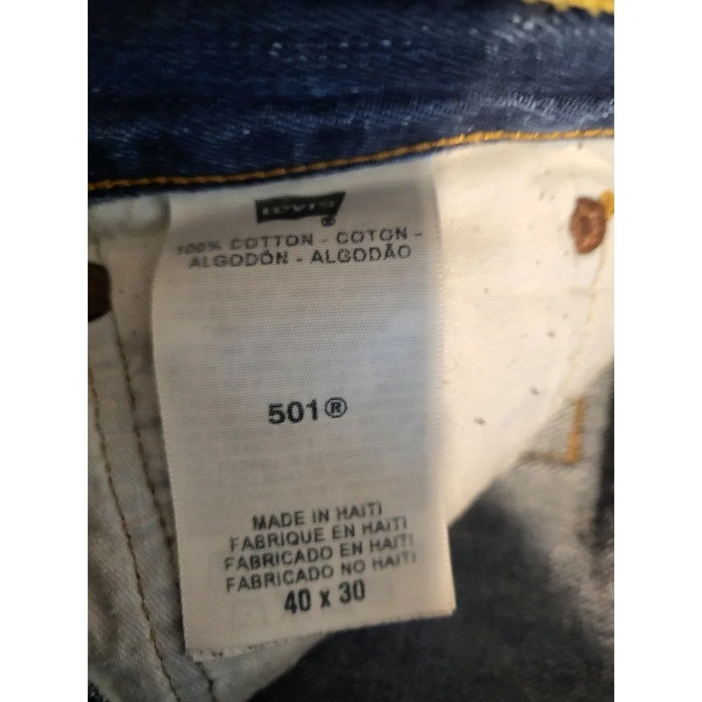 Levi's 501 Jeans Mens W40 L30 Blue Denim Straight Leg‎ Button Fly School Work
